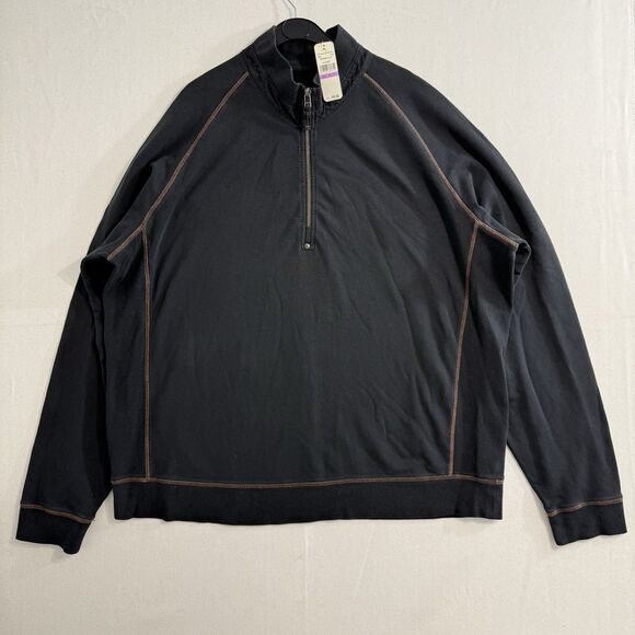 Tommy Bahama Firewall Half Zip Charcoal Pullover, Men Size XXL - Picture 1 of 7
